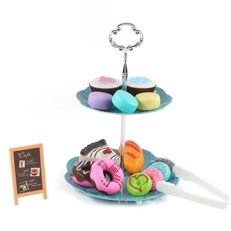 Kids Simulation Afternoon Tea Toys Set DIY Pretend Play Kitchen Toys Food Coffee Machine Dessert Play House Toys For Girls Kids
