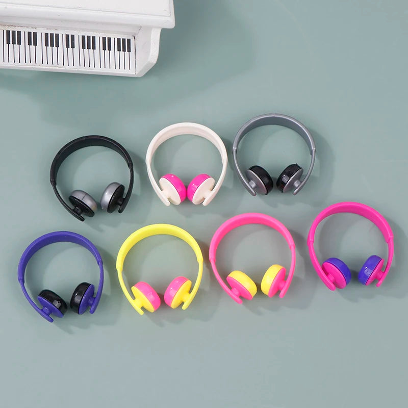5pcs/set 1:12 Dollhouse Miniatures Accessories Headphones For Doll Toy Doll Earphone Dollhouse Furniture Decoration Accessories