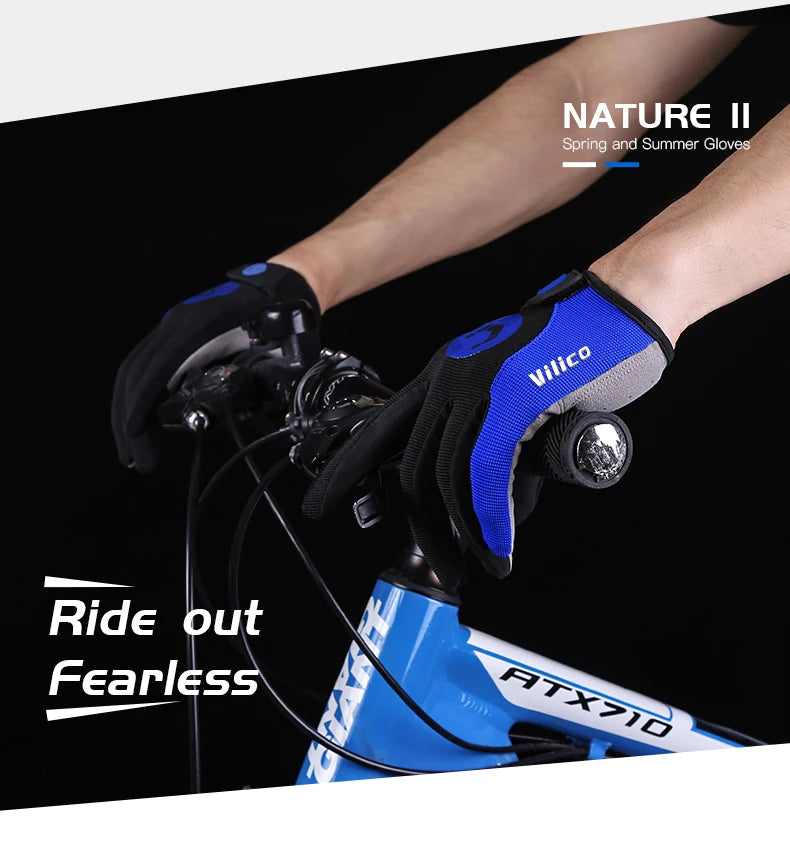 Cycling Anti-slip Full Finger Gloves MTB Bike Bicycle Gloves Pad Men Women Breathable Anti-shock Sports Gloves