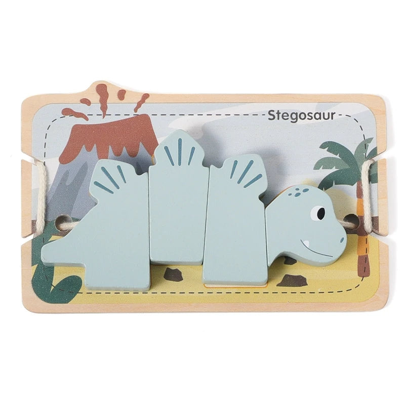 Baby Animal Threading Toys Wooden Stacking Toys Blocks Board Games Wooden Toys Baby Animal Stringing Threading Beads Toys Gift