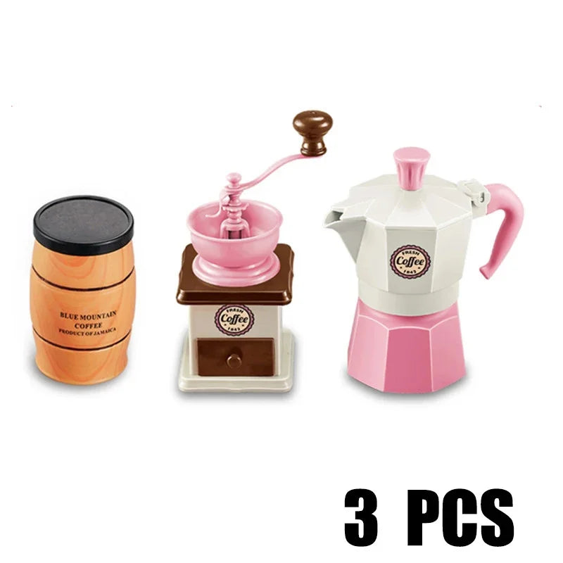 Kids DIY Pretend Play Kitchen Toys Simulation Afternoon Tea Set Food Coffee Machine Dessert Puzzle Toys For Boys Girls Gift