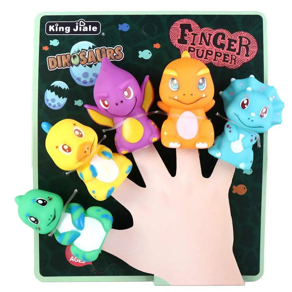 Puppet Toy Finger Dolls Animal Toys Cartoon Animal Dinosaur Hand Puppet Fingers Puppets Animal Head Gloves Tiny Hands Toys