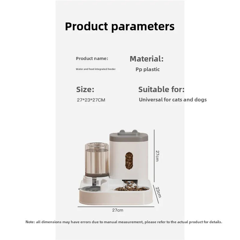 Automatic water feeder, integrated bowl for water and food, dog bowl, cat bowl, pet bowl, pet supplies, automatic feeder