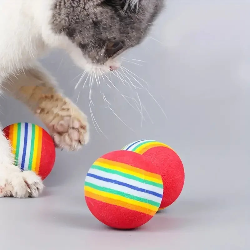 Cat Toy Balls Interactive for Indoor Cats Best Kitten Favorite Gift Soft Foam Ball Chase Quiet Playing Cats Stuff Pet Supplie