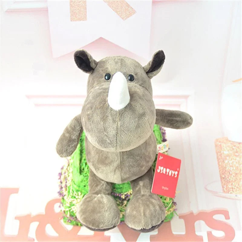 25CM Kawaii Jungle Animal Plush Toys Forest Animal Plush Dog Zebra Elephant Lion Fox Giraffe Children's Toys Doll Birthday Gift