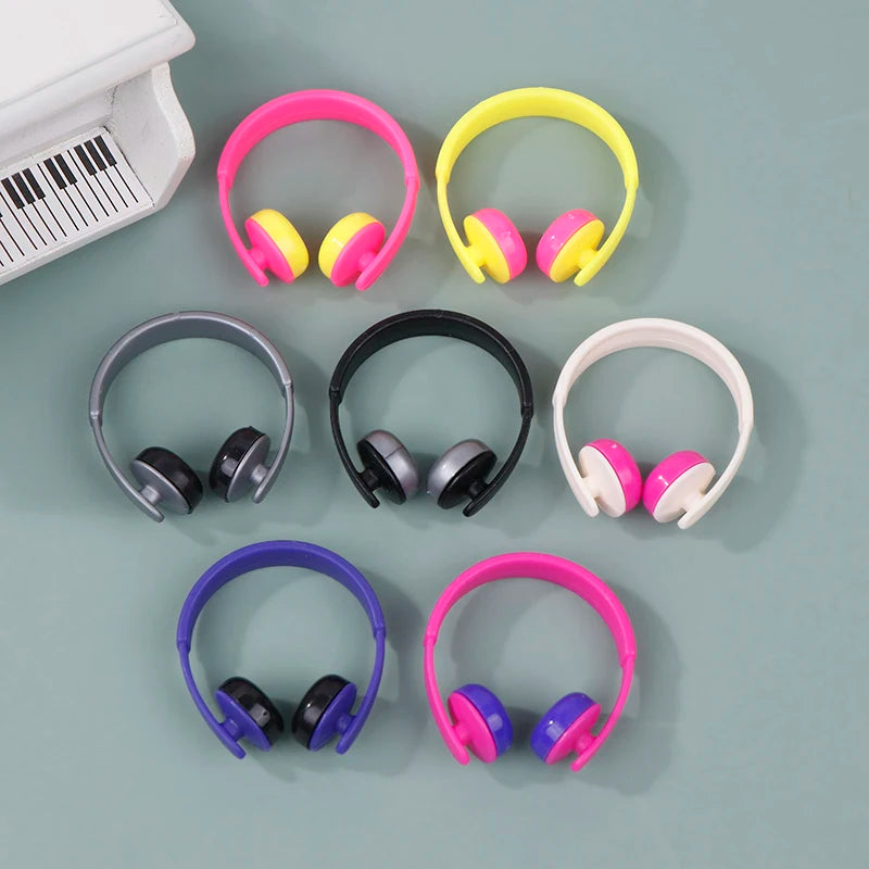 5pcs/set 1:12 Dollhouse Miniatures Accessories Headphones For Doll Toy Doll Earphone Dollhouse Furniture Decoration Accessories