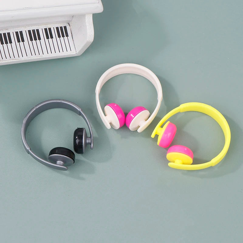 5pcs/set 1:12 Dollhouse Miniatures Accessories Headphones For Doll Toy Doll Earphone Dollhouse Furniture Decoration Accessories