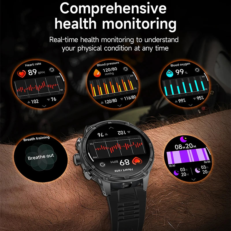 2024 Men's Smart Watch 1.85-inch Full Screen Touch Screen 360 * 360 Resolution IP67 Waterproof 710Mah Battery Capacity Watch