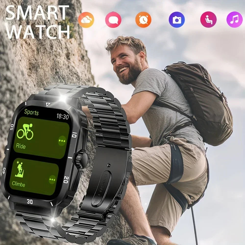2025 New Smart Watch Sports Style USB Charging Alloy Case Stainless Steel Strap Wireless With Call Reminder Weather Function