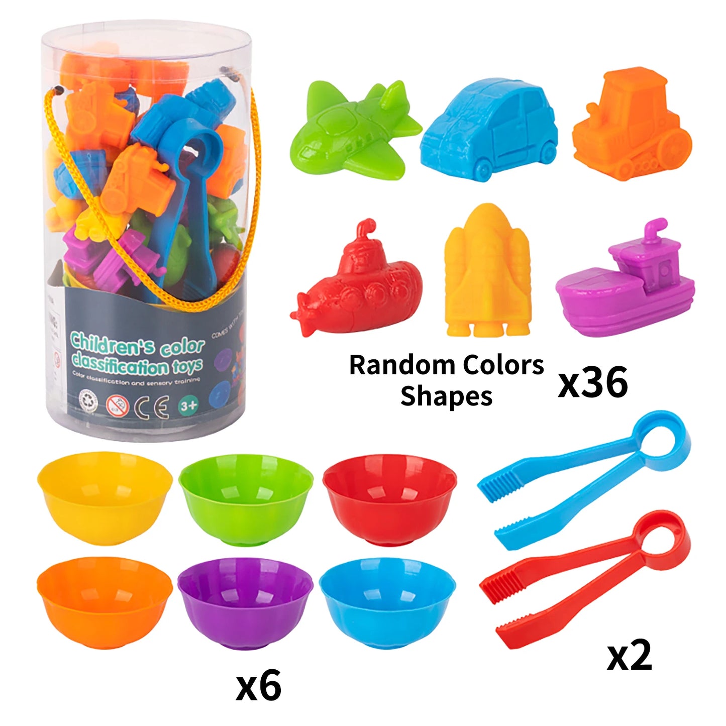 Counting Animal Toys, Stacking Bowl Pairing Game, Color Classification Math Learning Activity Toys, Montessori Stem Educational