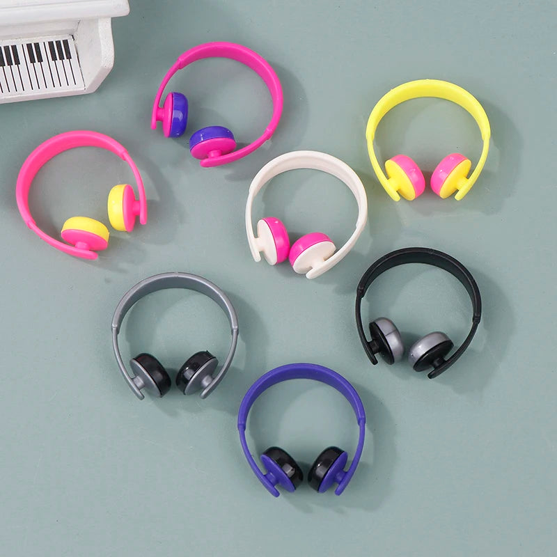 5pcs/set 1:12 Dollhouse Miniatures Accessories Headphones For Doll Toy Doll Earphone Dollhouse Furniture Decoration Accessories