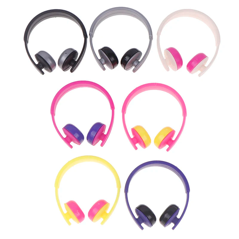 5pcs/set 1:12 Dollhouse Miniatures Accessories Headphones For Doll Toy Doll Earphone Dollhouse Furniture Decoration Accessories