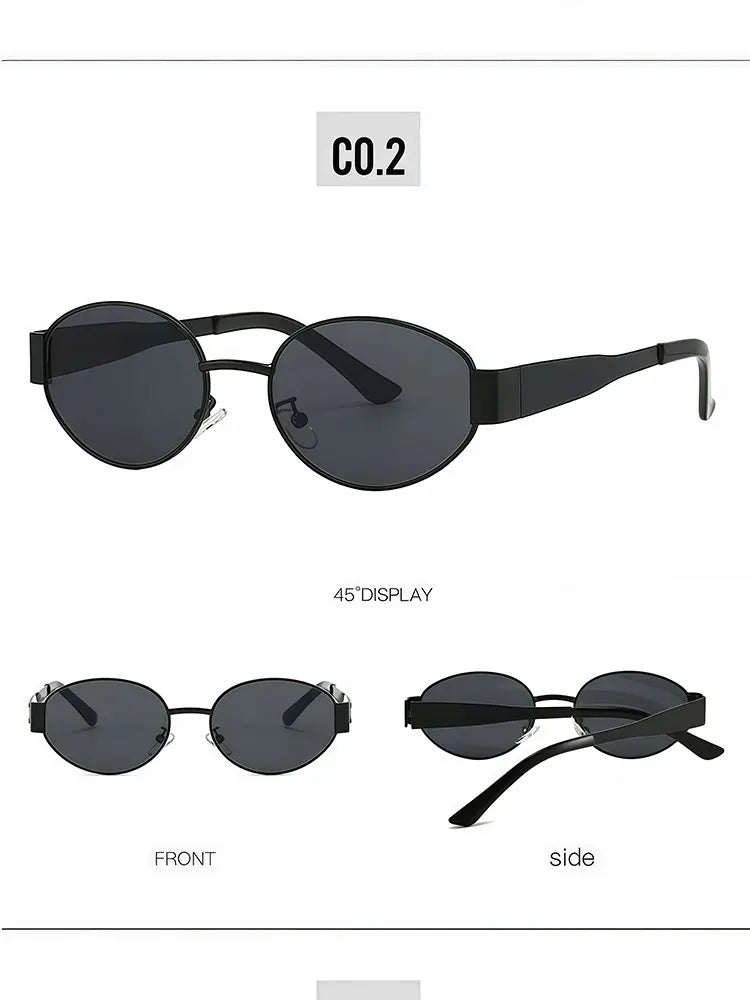 Luxury brand metal sunglasses for men and women unisex designer fashion sun glasses Oval unisex Stylish Eyewear shades UV400