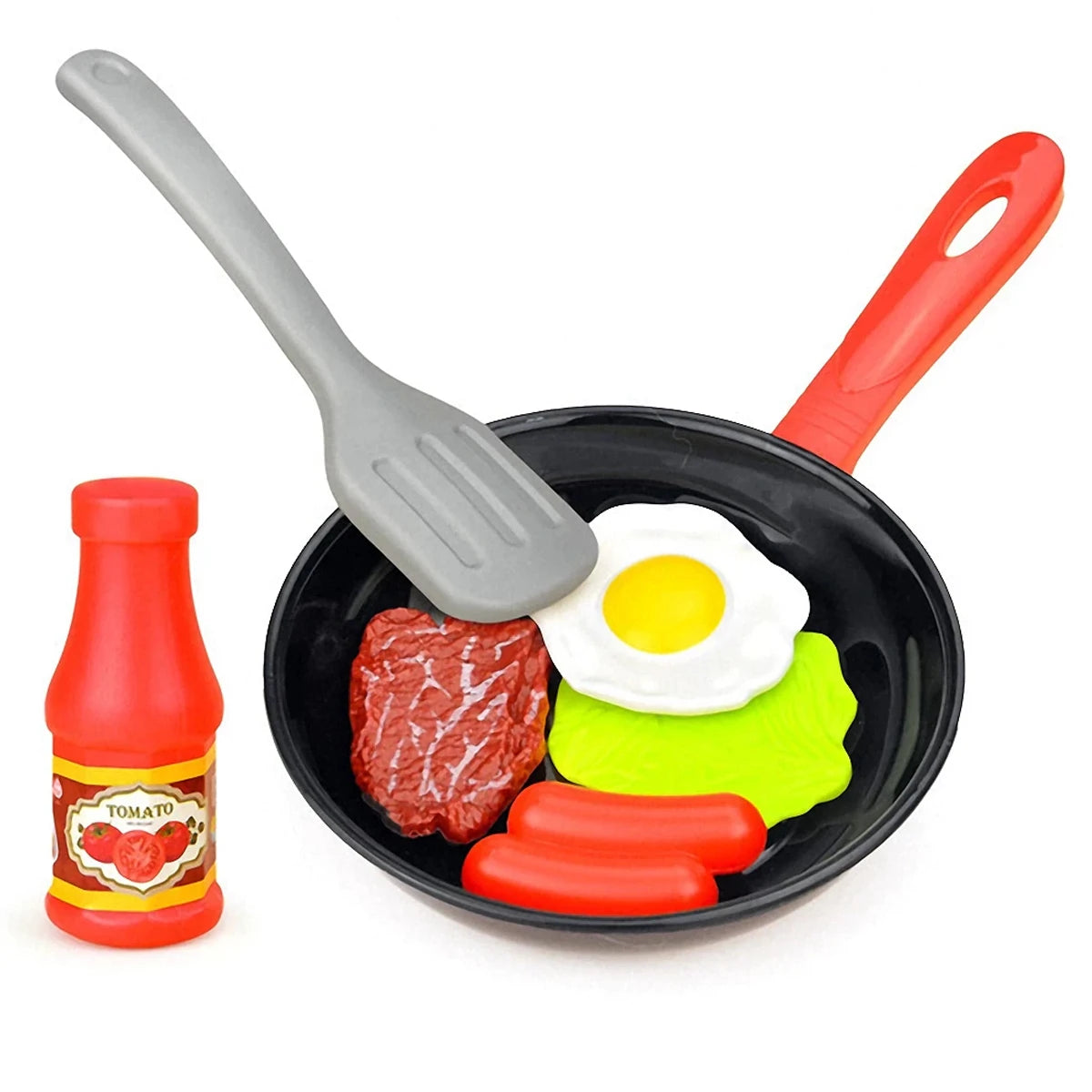 8PCS Kitchen Food Toys for Kids Simulation Kitchenware Pretend Play Steak Vegetable Pot Bread Hot Dog Food Children Girl Toy