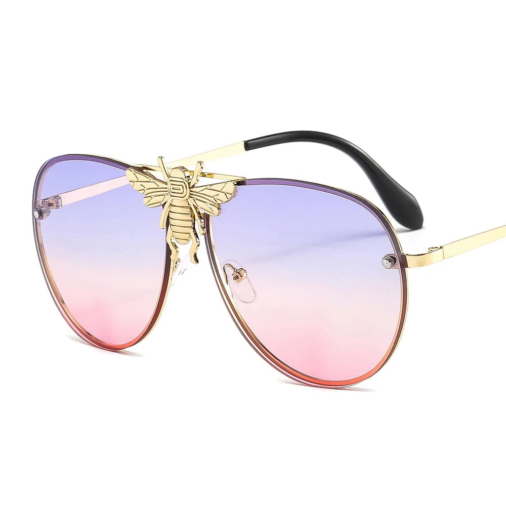 2022 Fashion Modern Oversized Sunglasses For Women Men Luxury Designer Sun Glasses Bee Decoration Trengding Shades UV400