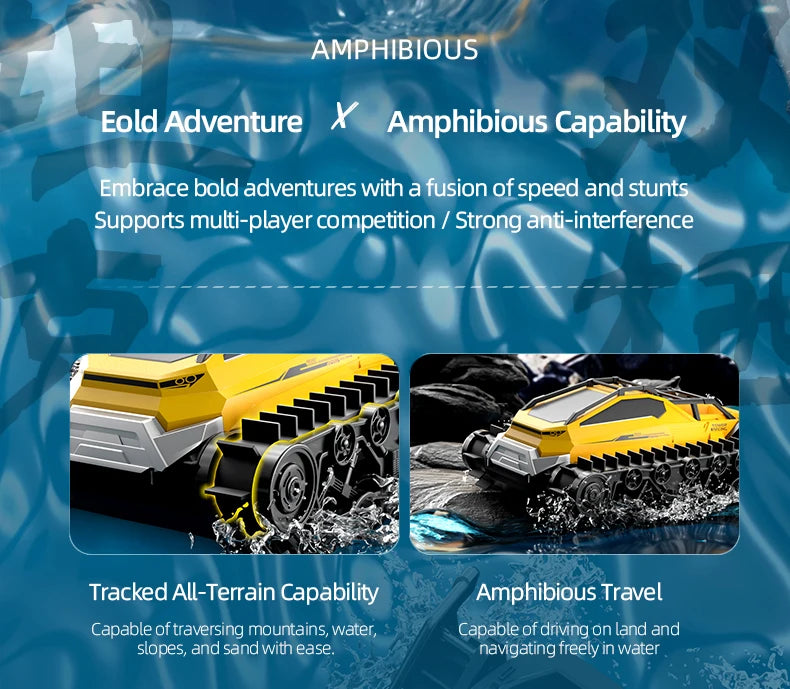 JJRC Q183 4WD RC Car 2.4G Amphibious 4 Wheel Remote Control Truck Climbing Off Road Waterproof Armored Vehicles Children's Toys