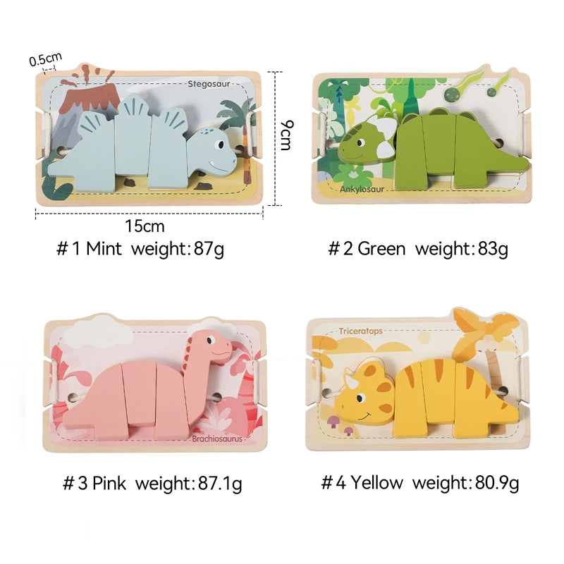 Baby Animal Threading Toys Wooden Stacking Toys Blocks Board Games Wooden Toys Baby Animal Stringing Threading Beads Toys Gift