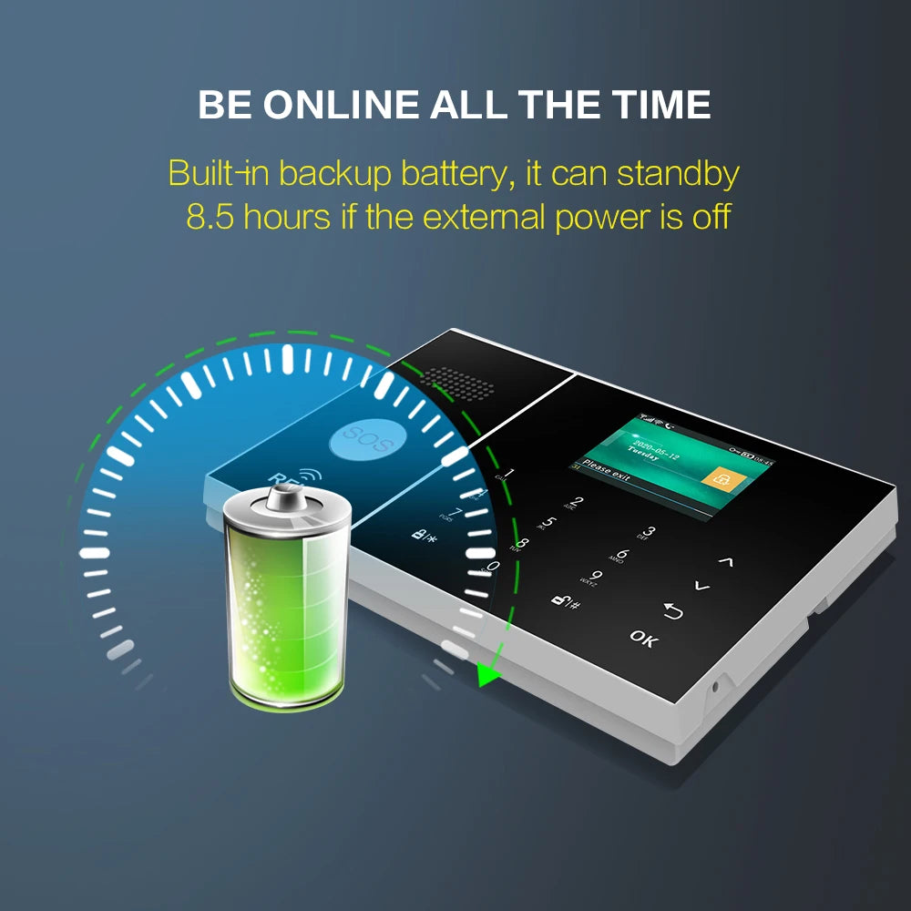 Wireless Home Alarm System Phone 4G Wifi Residential alarm Tuya Smart Home Child Safety protection Anti-theft Camera automation