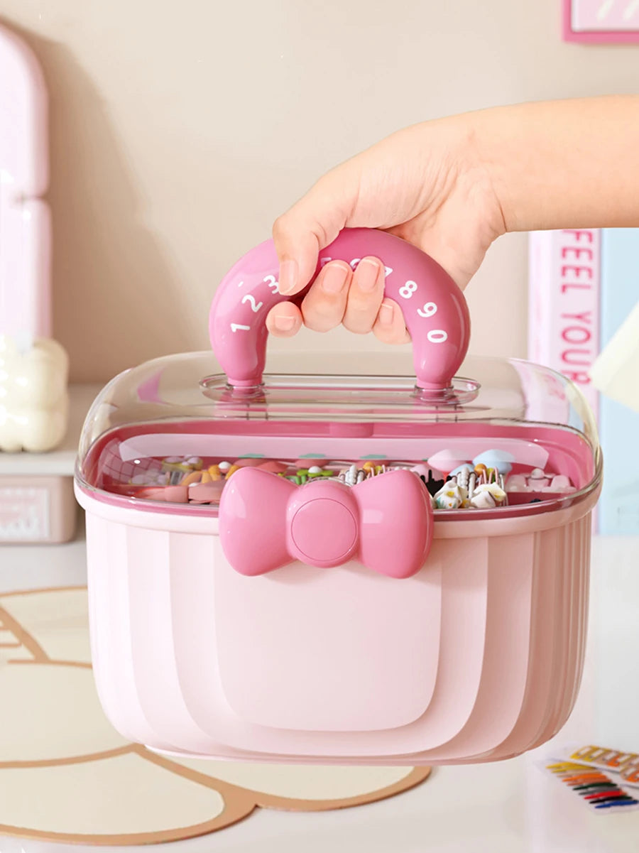 Hair Accessories Storage Box, Portable Makeup Organizer for Hair Clips, Hair Ties, Earrings, Bracelets, Necklaces