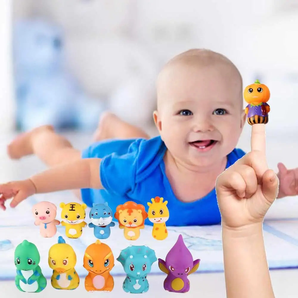 Puppet Toy Finger Dolls Animal Toys Cartoon Animal Dinosaur Hand Puppet Fingers Puppets Animal Head Gloves Tiny Hands Toys