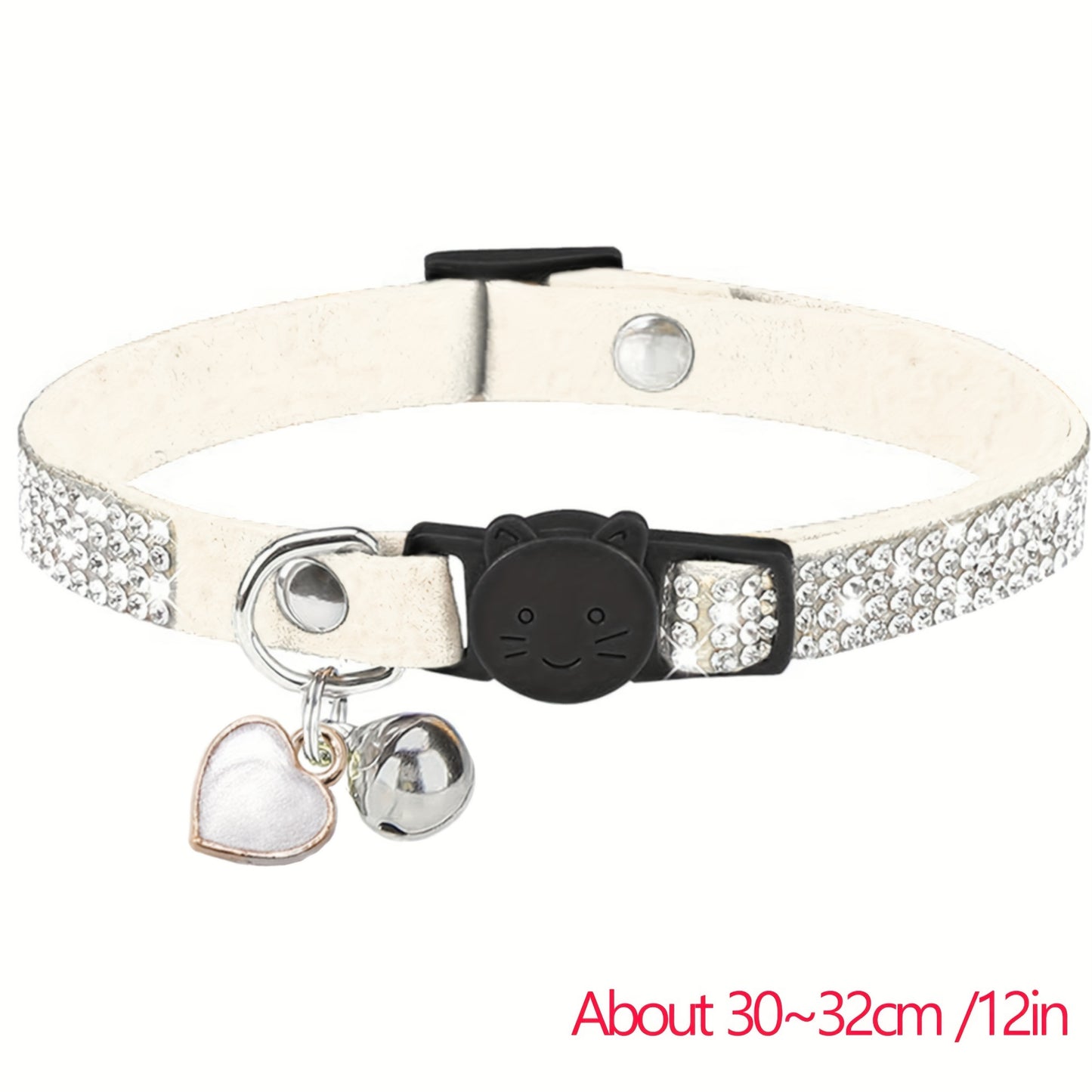 Rhinestone Soft Velvet Cat Collar, Breakaway Cat Collar With Bell And Pendant, Adjustable Kitten Collar With Quick Release Safety Buckle Pet Accessories
