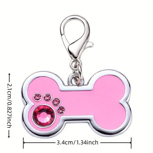 Custom Pet Paw Print ID Tag - Durable Zinc Alloy, Personalized Lettering Name & Phone Number, Fashionable Cat Collar Jewelry, for Identification and Trend