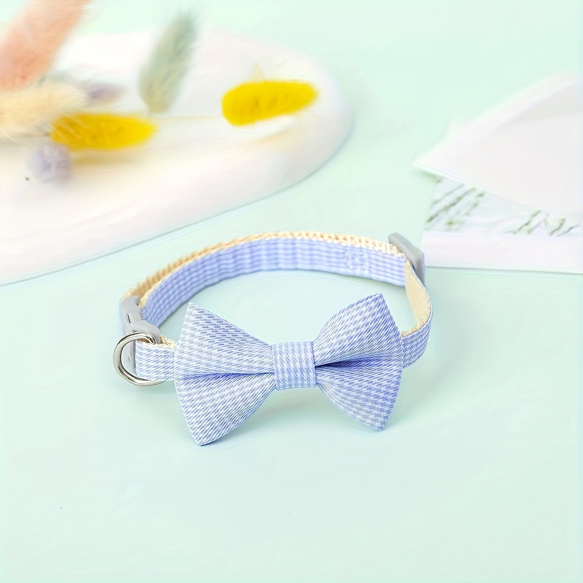 1pc Stylish Adjustable Plaid Cat Collar with Bow Tie - Fashionable Cats Collars for Holiday Dress Up, Everyday Wear, and Pet Photography - Soft, Comfortable, and Adjustable Design