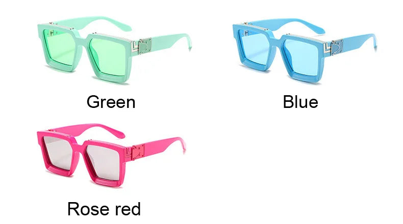 Vintage Square Sunglasses Man Woman Driver Shades Male Sun Glasses Fashion Gradient Big Frame Outdoor Oculos De Sol Masculino
