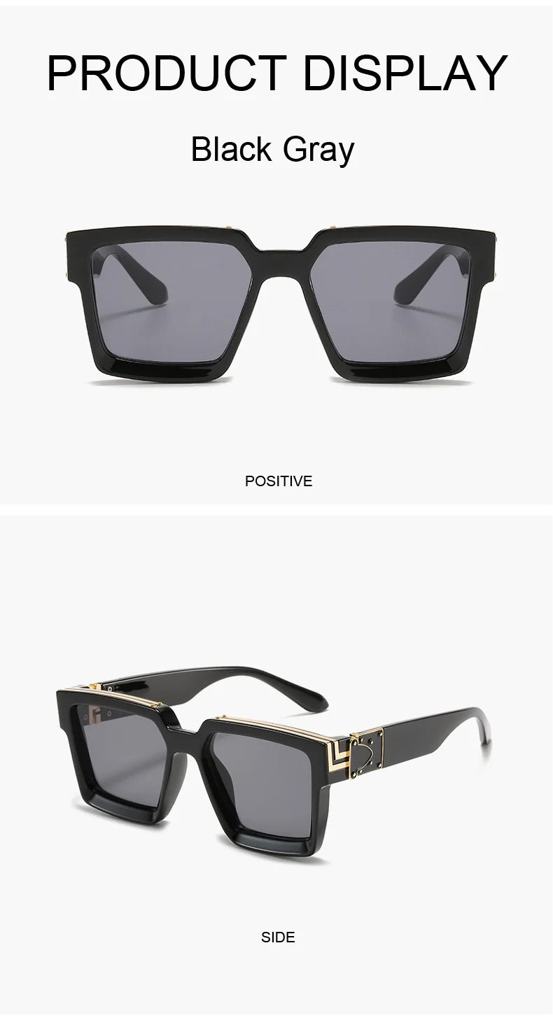 Vintage Square Sunglasses Man Woman Driver Shades Male Sun Glasses Fashion Gradient Big Frame Outdoor Oculos De Sol Masculino