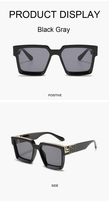 Vintage Square Sunglasses Man Woman Driver Shades Male Sun Glasses Fashion Gradient Big Frame Outdoor Oculos De Sol Masculino
