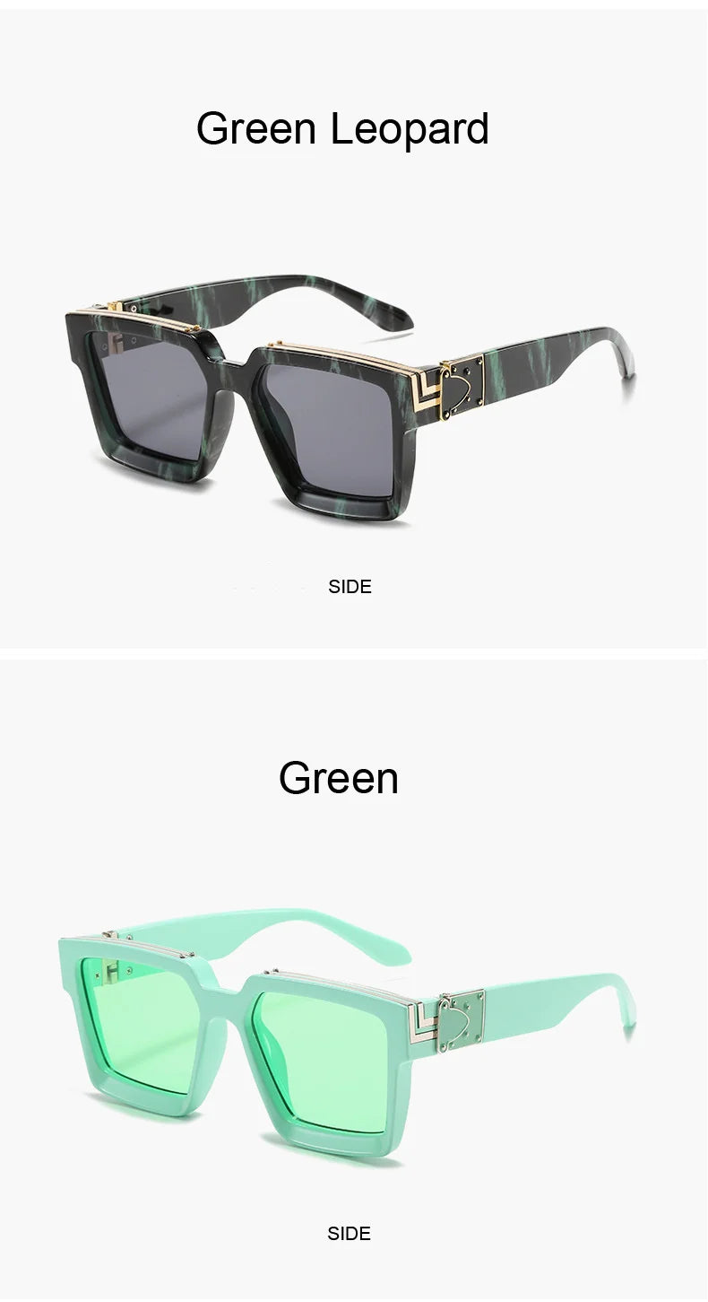 Vintage Square Sunglasses Man Woman Driver Shades Male Sun Glasses Fashion Gradient Big Frame Outdoor Oculos De Sol Masculino