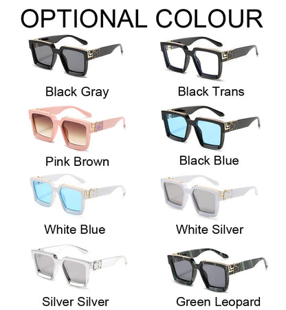 Vintage Square Sunglasses Man Woman Driver Shades Male Sun Glasses Fashion Gradient Big Frame Outdoor Oculos De Sol Masculino