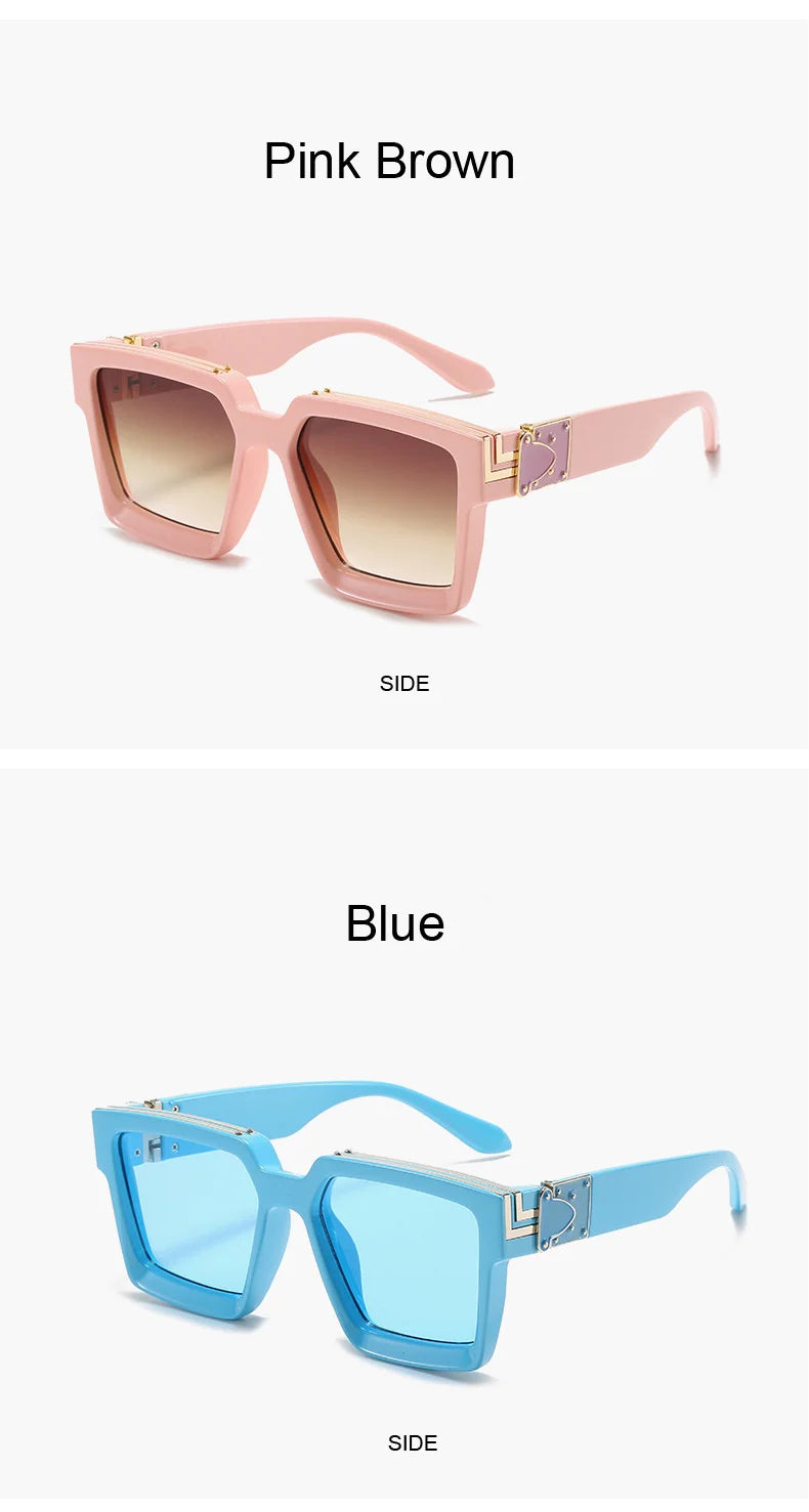 Vintage Square Sunglasses Man Woman Driver Shades Male Sun Glasses Fashion Gradient Big Frame Outdoor Oculos De Sol Masculino