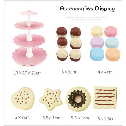 Kids Simulation Afternoon Tea Toys Set DIY Pretend Play Kitchen Toys Food Coffee Machine Dessert Play House Toys For Girls Kids