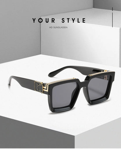 Vintage Square Sunglasses Man Woman Driver Shades Male Sun Glasses Fashion Gradient Big Frame Outdoor Oculos De Sol Masculino