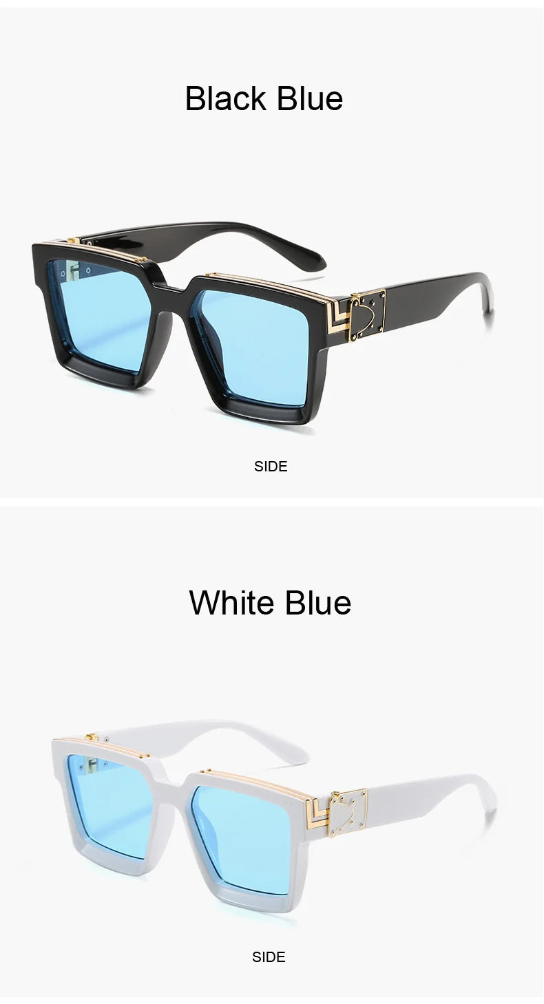 Vintage Square Sunglasses Man Woman Driver Shades Male Sun Glasses Fashion Gradient Big Frame Outdoor Oculos De Sol Masculino