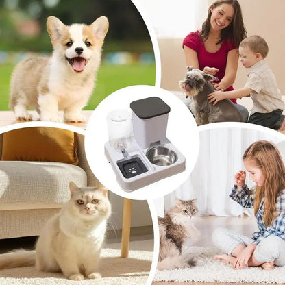 2 in 1 Automatic Pet Feeder Cat Feeder and Water Dispenser Portable Automatic Feeders Non-Slip Pet Bowl Pet Supplies for Cat Dog