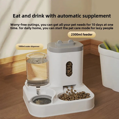 Automatic water feeder, integrated bowl for water and food, dog bowl, cat bowl, pet bowl, pet supplies, automatic feeder