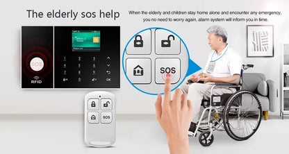 Wireless Home Alarm System Phone 4G Wifi Residential alarm Tuya Smart Home Child Safety protection Anti-theft Camera automation