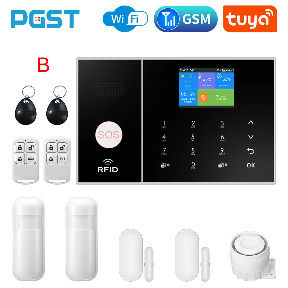 Wireless Home Alarm System Phone 4G Wifi Residential alarm Tuya Smart Home Child Safety protection Anti-theft Camera automation