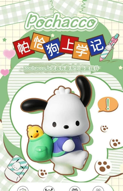 Sanrio Pochacco Go To School Cartoon Anime Figure Doll Model Decorate Action Figures Hobbies Children's Toys Christmas Gift