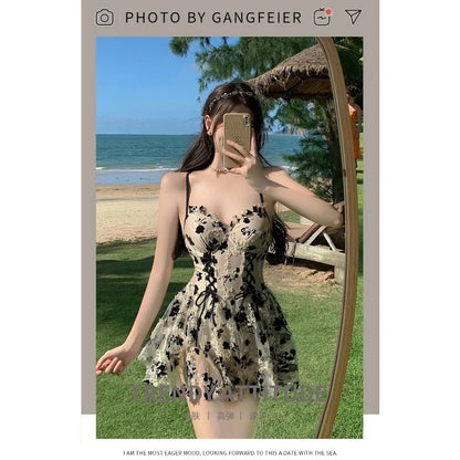 2024 New Swimsuit for Women Soaking in Hot Springs, One-piece Skirt Style with Belly Covering, Slimming and Sexy Bikini Swimwear