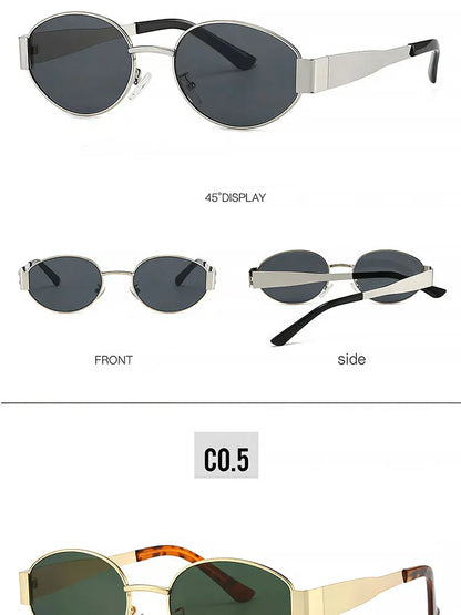 Luxury brand metal sunglasses for men and women unisex designer fashion sun glasses Oval unisex Stylish Eyewear shades UV400