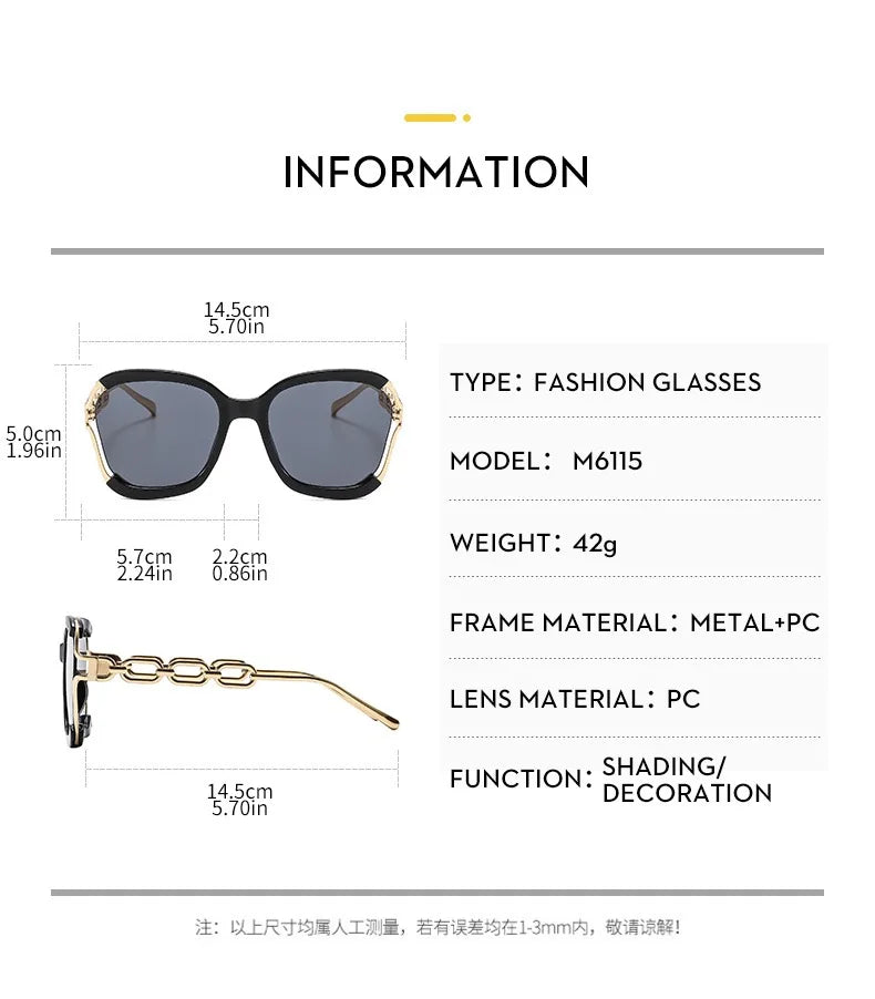 Designer Overisze Sunglasses For Woman Black Women's Fashion Metal Party Sun Glasses Big Frame Sale With Case Brown Green Red