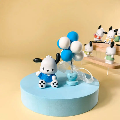 Sanrio Pochacco Go To School Cartoon Anime Figure Doll Model Decorate Action Figures Hobbies Children's Toys Christmas Gift