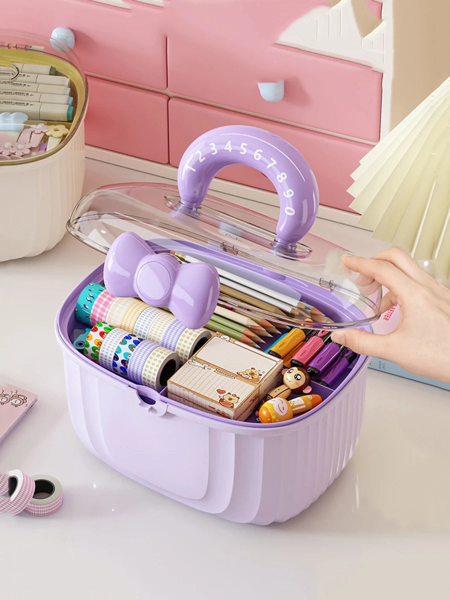 Hair Accessories Storage Box, Portable Makeup Organizer for Hair Clips, Hair Ties, Earrings, Bracelets, Necklaces