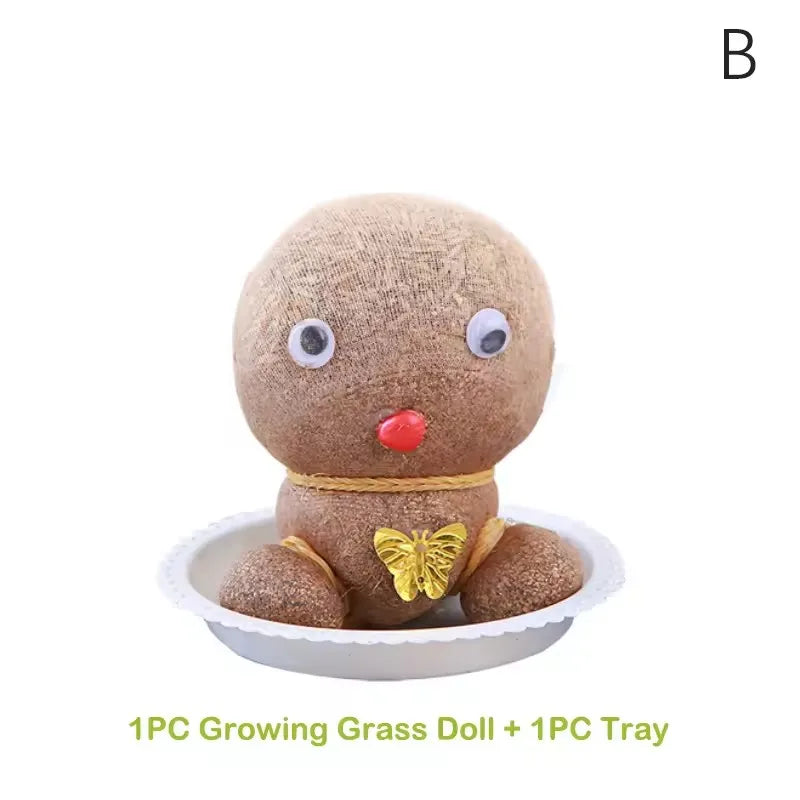 Decoração do quarto casa diy decoração pequena cabeça de grama crescente planta bonito presente das crianças varanda interior va