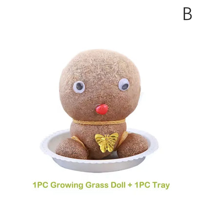 Decoração do quarto casa diy decoração pequena cabeça de grama crescente planta bonito presente das crianças varanda interior va