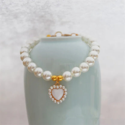 Adjustable Pet Pearl Necklace Accessories for Cats Gotas Animals Fashion Gem Sphynx Cat Collar Kitten Dog Collier Chat
