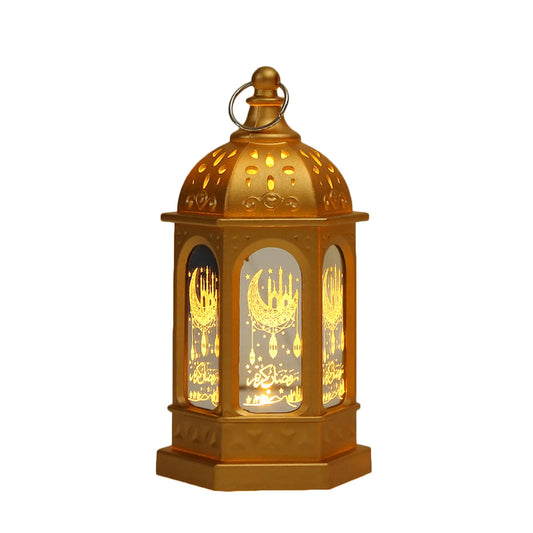 Ramadan Halloween Decorations Castle LED Decorative Lamp Holiday Party Horror Props Candle Hanging Lantern Bar Garden Home Decor
